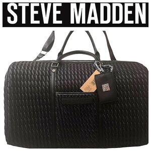 Steve Madden BSpeedy Quilted Duffel Bag- Black